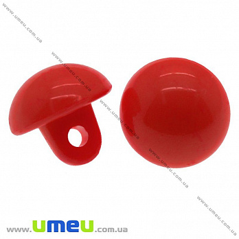 Гудзик пластиковий на ніжці Круглий, 10,5х10 мм, Червоний (PUG-008906)