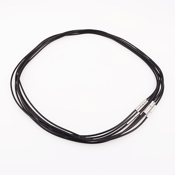 Основа для кольє 1,5 мм, 50 см, Замок нерж. сталь, Чорна (OSN-055550)