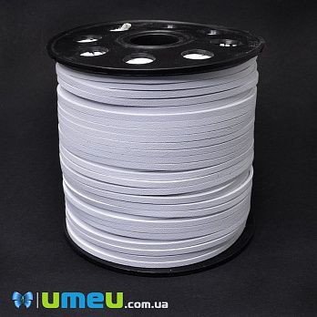 Замшево-шкіряний шнур, 3 мм, Білий (LEN-044153)