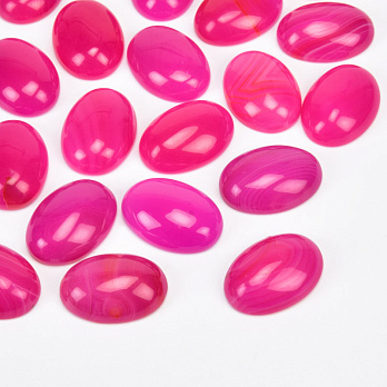 Кабошон нат. камінь Агат рожевий, Овал, 18х13 мм (KAB-059210)