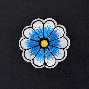 Термоаплікація Квітка, 4 см, Синя (APL-060022)