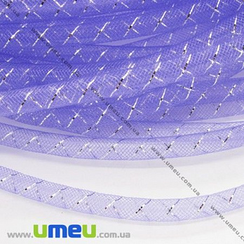 Регілін трубчастий з люрексом, 8 мм, Бузковий (REG-005178)