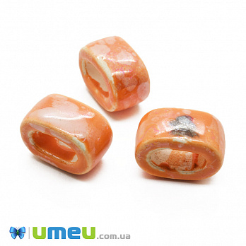 Бусина керамическая УЦЕНКА, 19х10х13 мм, Оранжевая (BUS-010292)