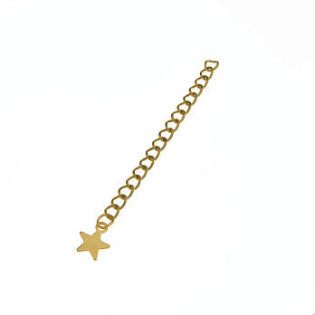 Цепь-удлинитель из нерж. стали с концевиком, 6 см, Золото, 4х3 мм (ZEP-057064)