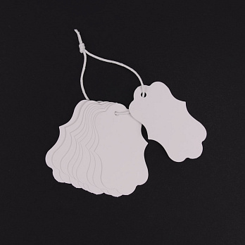 Бірки для подарунків, 50х30 мм, Білі (UPK-056276)