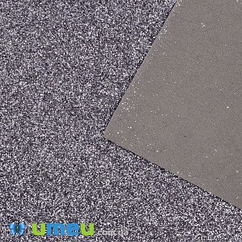 Фоаміран глітерний (Китай), 20х30 см, Сірий (FOM-047627)