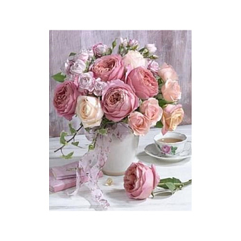 Набор алмазной живописи на подрамнике 30х40 см, Чайные розы (SXM-056322)