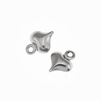 Підвіска з нерж. сталі Сердечко, 8,5х6 мм, Темне срібло (STL-061324)