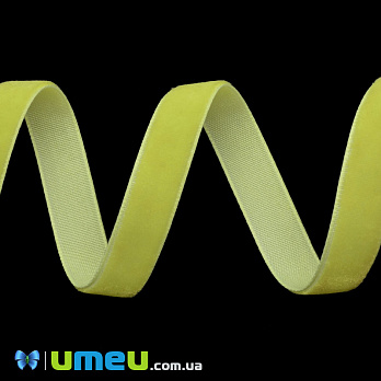 Лента бархатная, 10 мм, Желтая (LEN-039444)