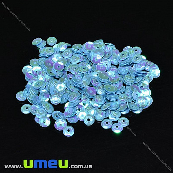 Пайетки Китай круглые граненые, 4 мм, Синие АВ (PAI-031960)