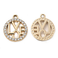 Подвеска метал. LOVE со стразами, 19х16 мм, Светлое золото (POD-053485)
