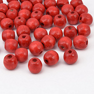 Намистини дерев'яні пофарбовані, 10-11 мм, Червоні (BUS-058344)