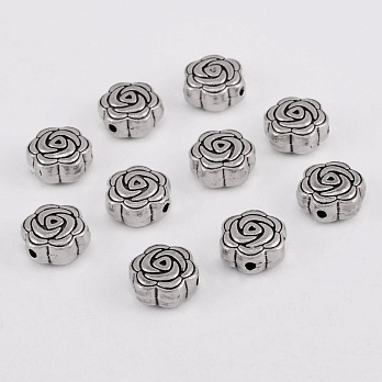 Намистини мет. Квіточки, 7,5 х4 мм, Античне срібло (BUS-055358)