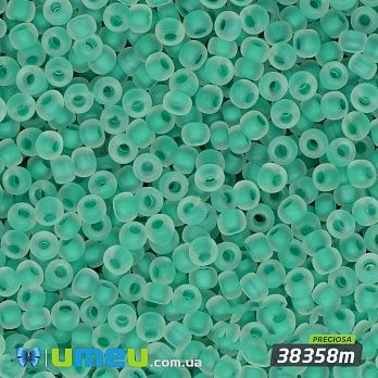 Бисер чешский №658m/38358m, Бирюзовый, Прокрашенный матовый, 10/0 (BIS-005775)