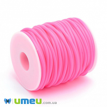 Шнур каучуковий порожнистий, 3 мм, Рожевий світлий (LEN-040191)