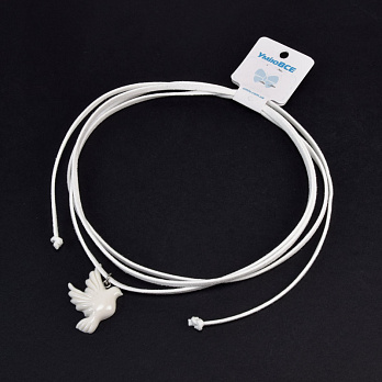 Підвіска Голуб на шнурку, 35х25 мм (BUS-059015)