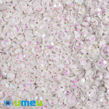 Паєтки Індія чаша, 3 мм, Білі АВ (PAI-051134)