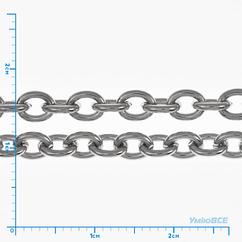 Цепь из нержавеющей стали, 4 мм, Темное серебро (ZEP-058384)