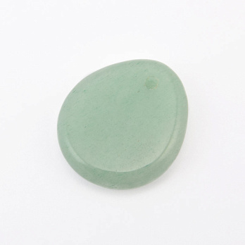 Подвеска Капля плоская, Натур. камень Авантюрин зеленый, 28х25 мм (POD-058645)