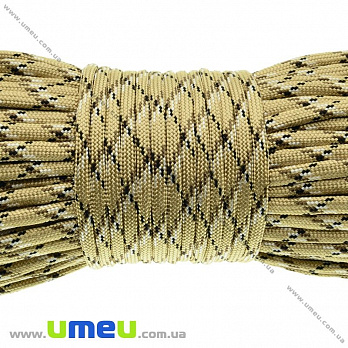 Шнур паракорд семіжільний меланж 4 мм, Бежевий (LEN-024918)