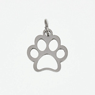 Подвеска из нерж. стали Лапка, 13х12 мм, Темное серебро (STL-061330)