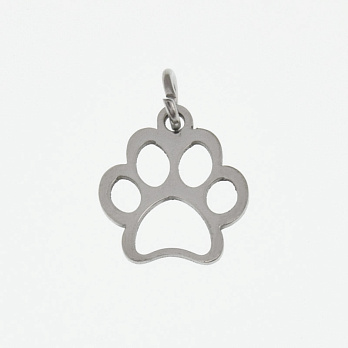 Подвеска из нерж. стали Лапка, 13х12 мм, Темное серебро (STL-061330)