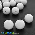 Бусины пластиковые Круглые, 20 мм, Белые (BUS-000688)
