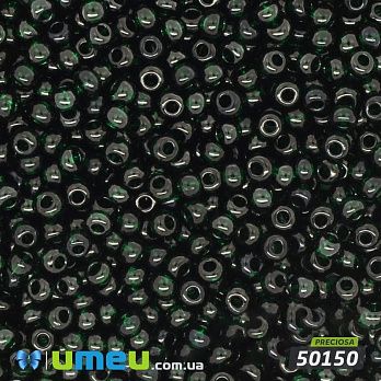 Бісер чеський 11/0 №50150 Зелений темний, Прозорий (BIS-044456)