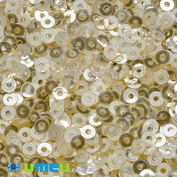 Пайетки Индия круглые плоские, 4 мм, Желтые (PAI-037553)