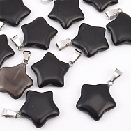 Подвеска Звезда, Натур. камень Агат черный, 23х20 мм (POD-031863)