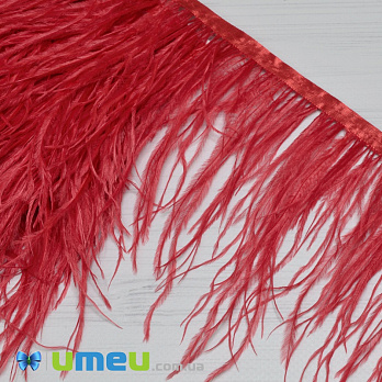 Перья страуса на ленте, 10-15 см, Красные (PER-038907)
