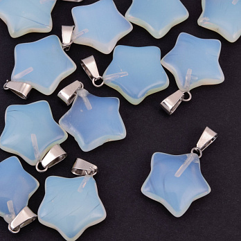 Подвеска Звезда, Синт.камень Опалит, 23х20 мм (POD-031871)