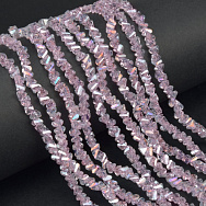 Намистини скляні скол (крихта), 4 мм, Рожеві (BUS-060941)
