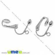 Кліпси, Темне срібло, 15,5х13х7 мм (OSN-018210)