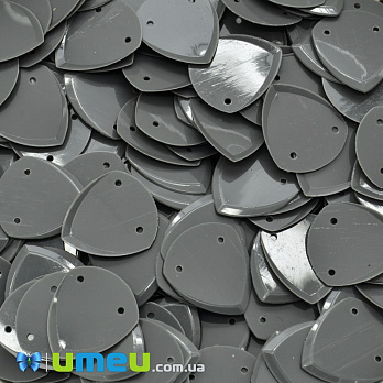 Паєтки Індія трикутник, 15х13 мм, Сірі темні (PAI-038088)