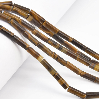 Намистини Тигрове око, Натур. камінь, 13-14 мм, Боченок (BUS-058153)