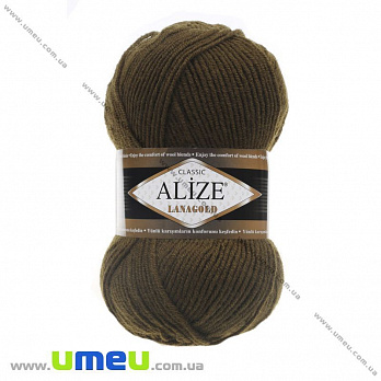 Пряжа Alize Lanagold 100 г, 240 м, Хаки 214 (YAR-025362)