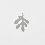 Подвеска из нерж. стали Листик, 19,5х14,5 мм, Темное серебро (STL-061336)