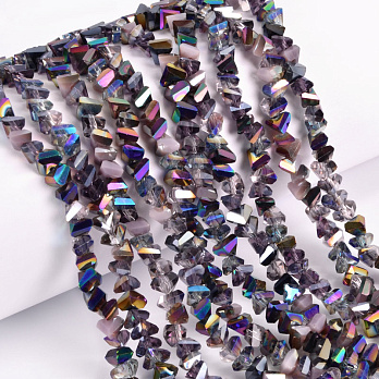 Намистини скляні скол (крихта), 6 мм, Сіро-фіолетові (BUS-052147)