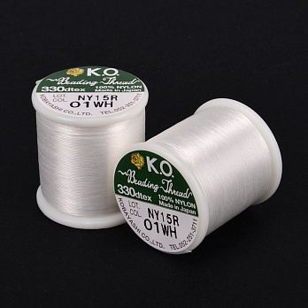 Нитка для бісеру KO 01, Біла, 50 м (MUL-053162)