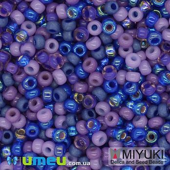Бисер японский Miyuki круглый RR 11/0 №MIX92, Микс фиолетовый (BIS-045564)