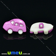 Пуговица пластиковая на ножке Машинка, 17х11 мм, Сиреневая (PUG-017815)