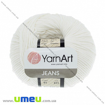 Пряжа YarnArt Jeans 50 г, 160 м, Молочная 01 (YAR-025295)