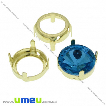 Оправа-цапы под риволи Круглая, 14 мм, Золото (OSN-021954)