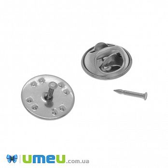 Основа для брошки з нерж. сталі Метелик, 2,5 мм, Темне срібло (STL-039691)