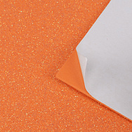 Фоаміран гліттерний на клейовій основі, 2 мм, Помаранчевий, 20х30 см (FOM-059114)