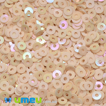 Пайетки Индия круглые плоские, 3 мм, Персиковые АВ (PAI-037600)