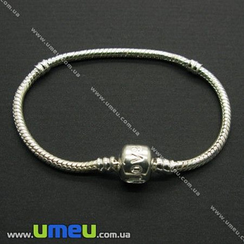 Основа для браслета PANDORA со стопперами, Светлое серебро, 21,5 cм (OSN-007009)