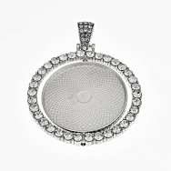 Основа круглая вращающаяся со стразами, 54х42 мм, 30 мм, Темное серебро (OSN-059443)