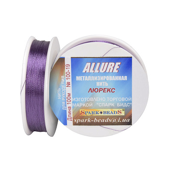 Нить металлизированая Люрекс Allure круглая, Фиолетовая, 100 м (MUL-010658)